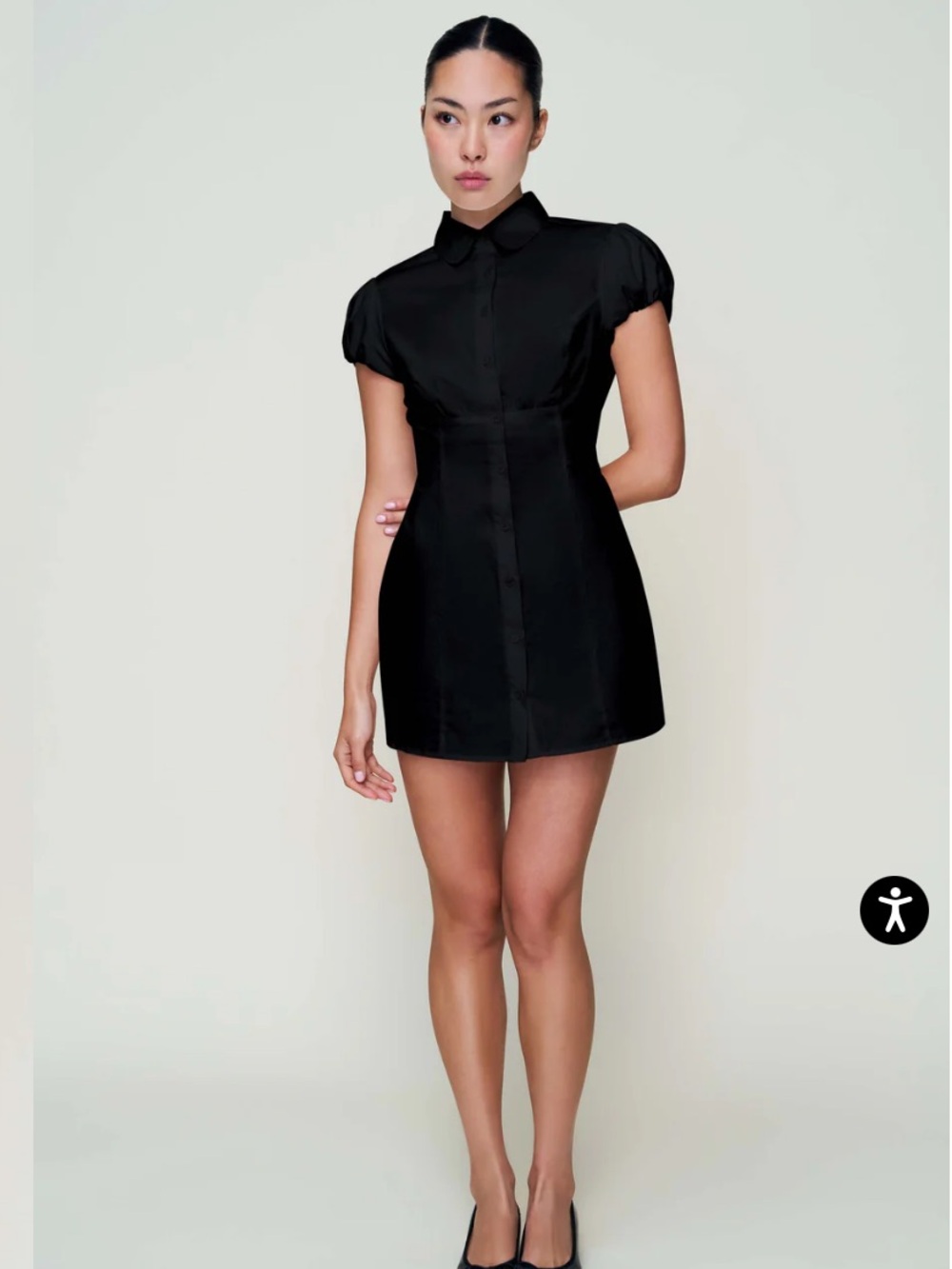 Danielle Guizio Liana Dress Black puff sleeve Dress